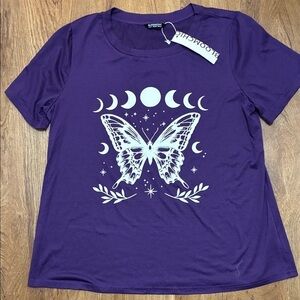 BloomChic Purple Celestial Butterfly Tee Size 14-16